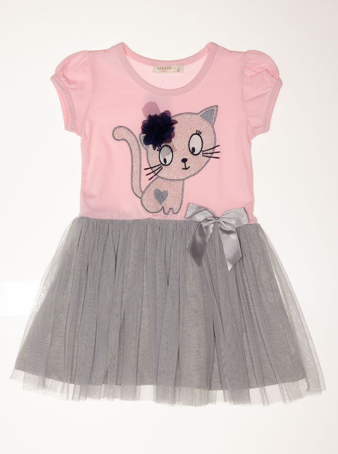 Платье для девочки Breeze Кошечка розовое 14135 - размеры