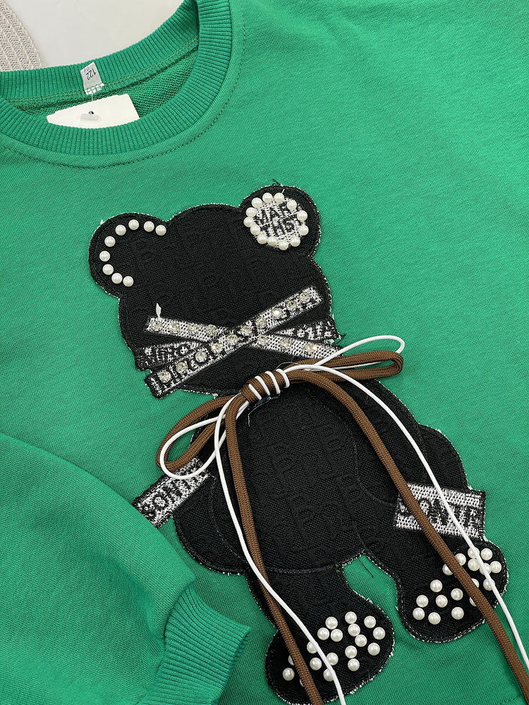 Свитшот для девочки Teddy Bear зеленый 0904 - фотография