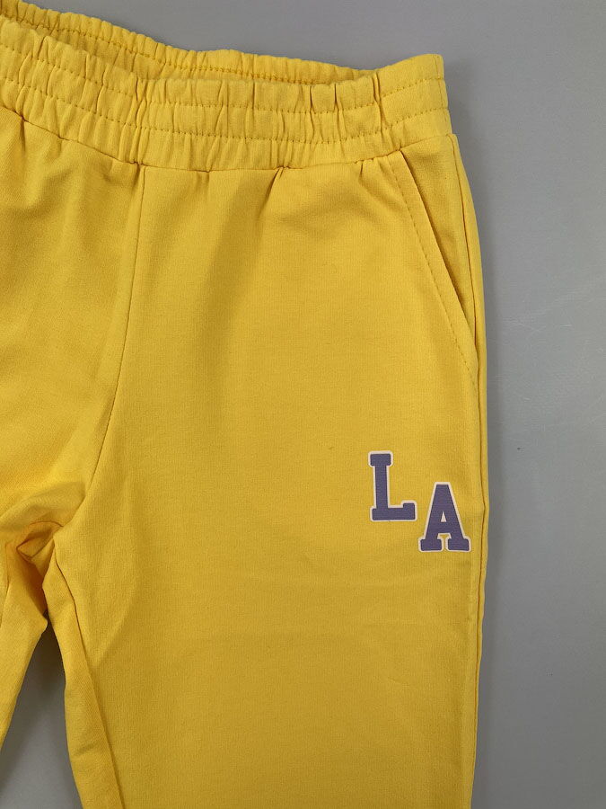 Стильный костюм для девочки Mevis Los Angeles желтый 4569-03 - фото