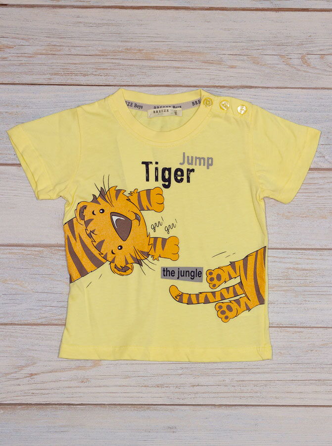 Комплект футболка и шорты для мальчика Breeze Tiger желтый 14379 - размеры