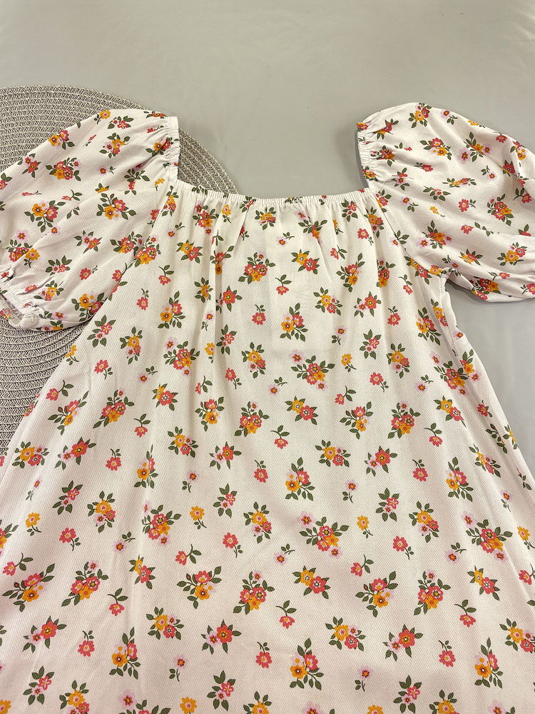 Летнее платье для девочки Mevis Цветочки белое 4905-04 - купить