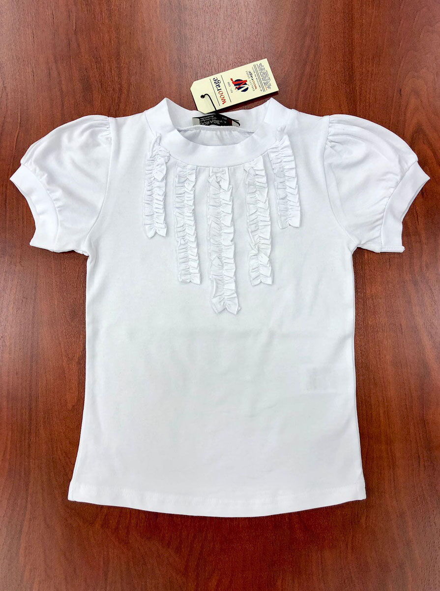 Трикотажная блузка для девочки Woorage белая 3057 - цена
