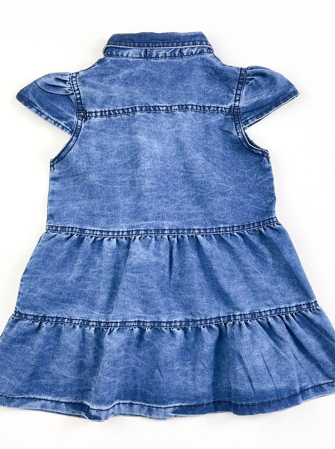 Джинсовое платье для девочки Trimex Цветочки синее 600 - картинка