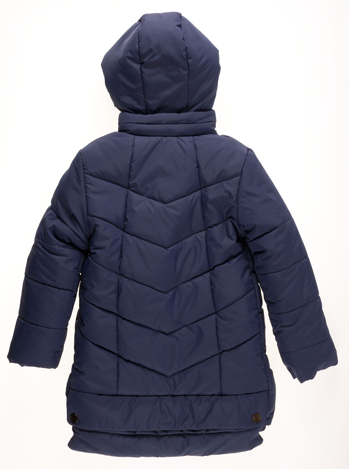 Куртка удлиненная зимняя для девочки Одягайко синяя 20004О - размеры