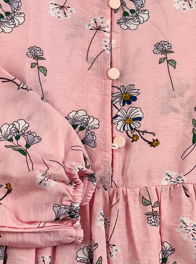 Платье для девочки Mevis Цветочки розовое 4229-02 - размеры