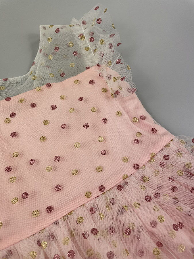 Нарядное платье для девочки Mevis розовое 4299-01 - размеры