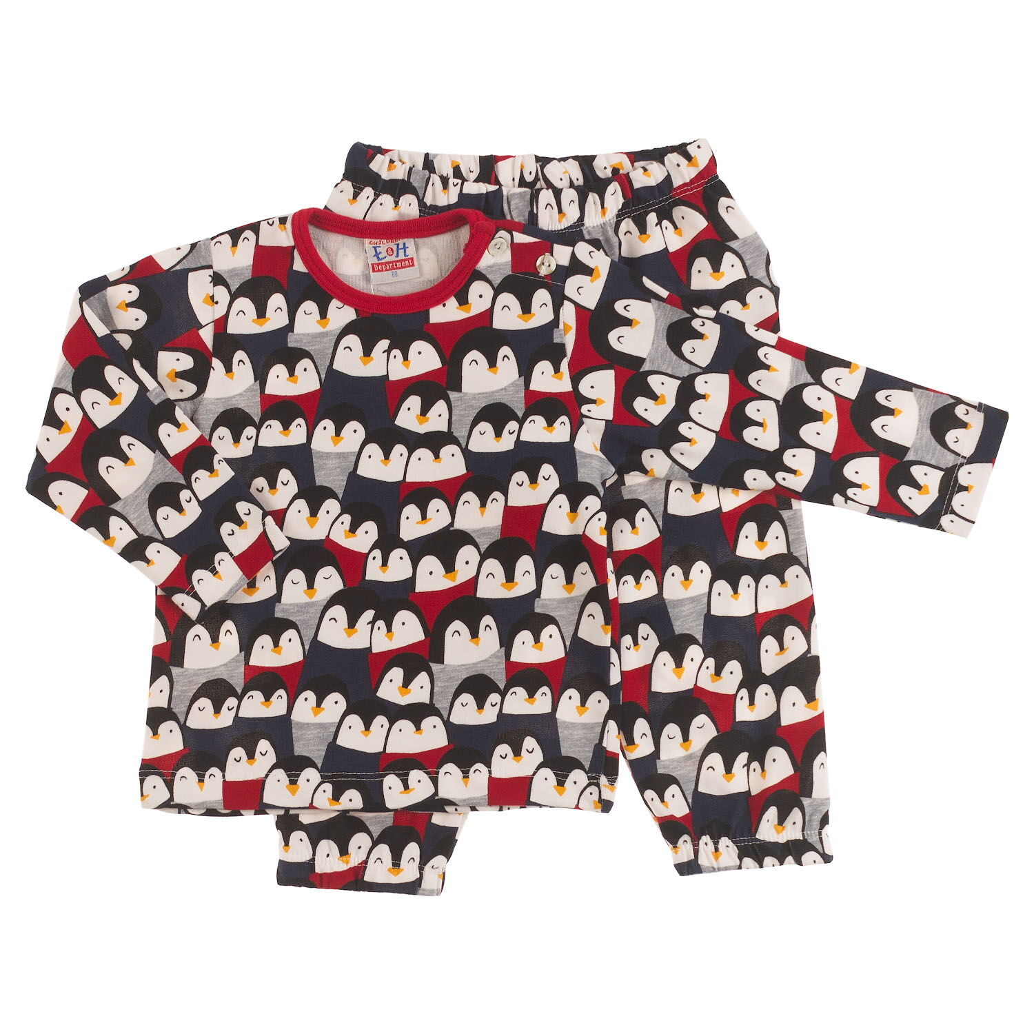 Пижама детская Пингвины темно-синяя 1145 - цена