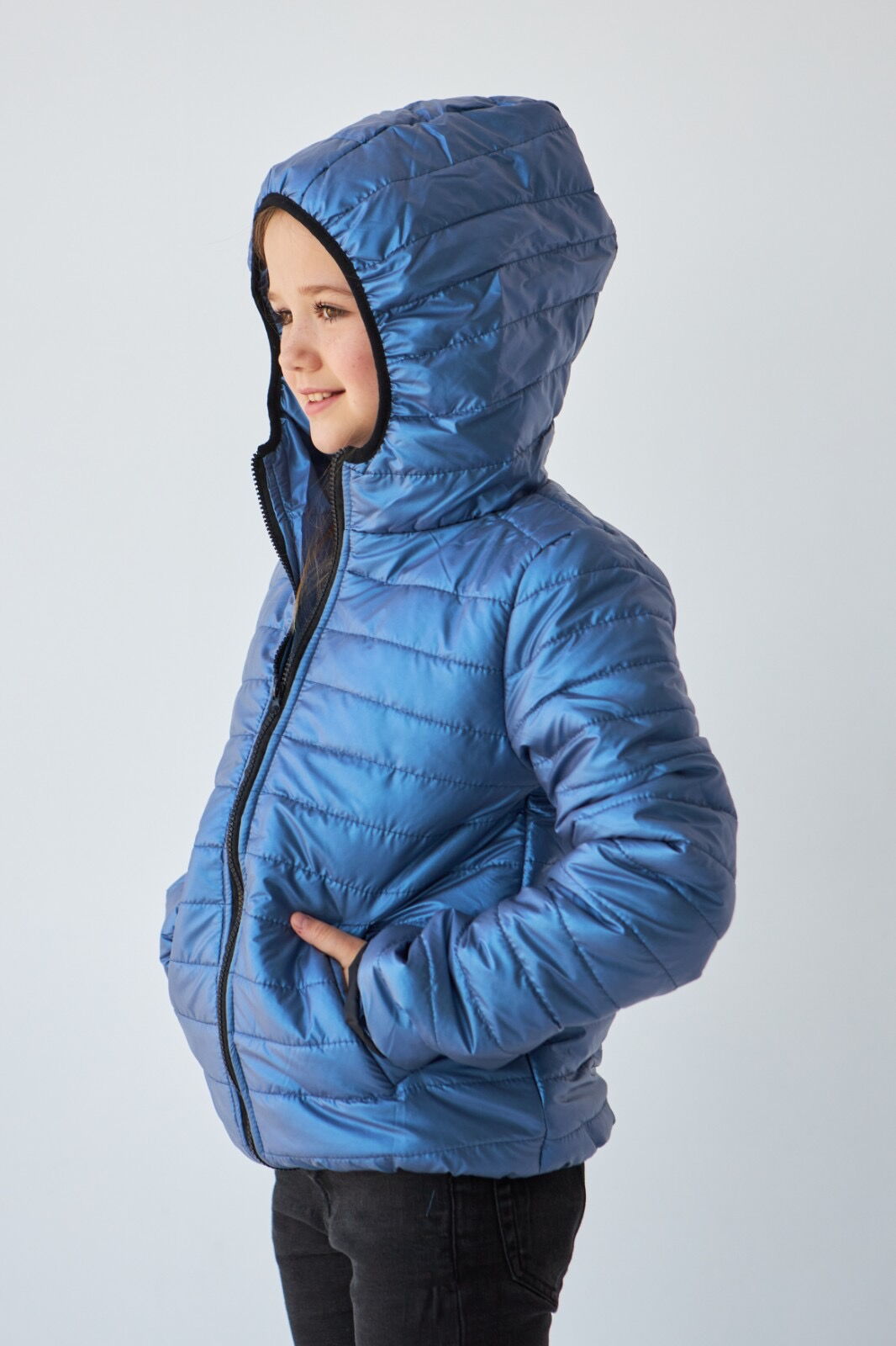 Демисезонная куртка для девочки Tair Kids синяя 776 - фото