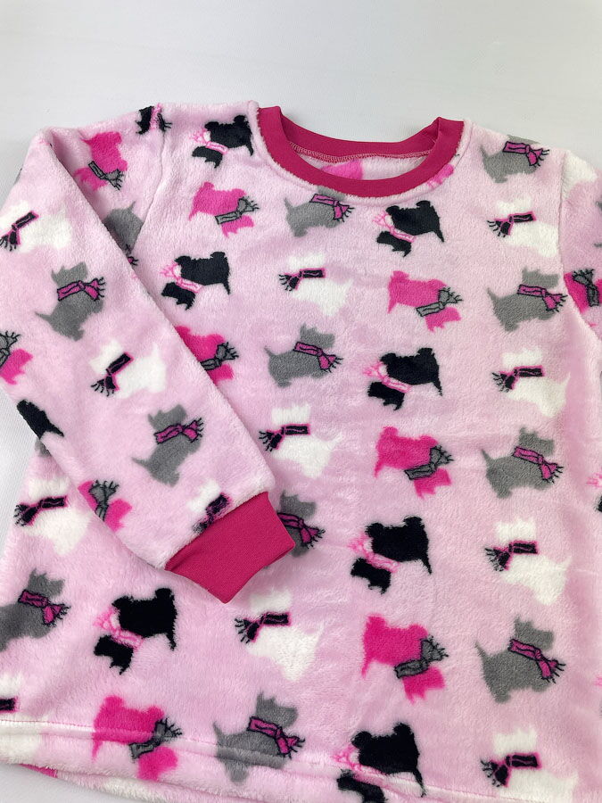 Пижама детская вельсофт Фламинго Собачки розовая 855-910 - фото