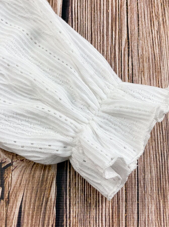 Трикотажная блузка для девочки Mevis молочная 3678-02 - Киев