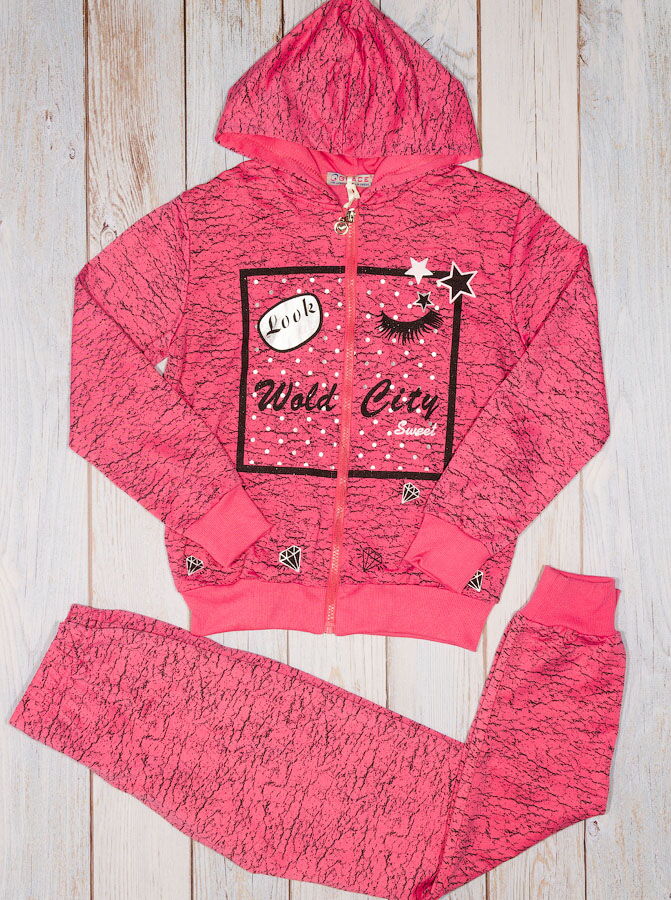 Спортивный костюм для девочки GRACE розовый 70091 - цена