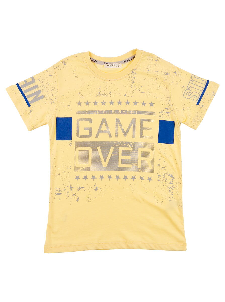 Комплект футболка и шорты Breeze Game over желтый 12098 - размеры