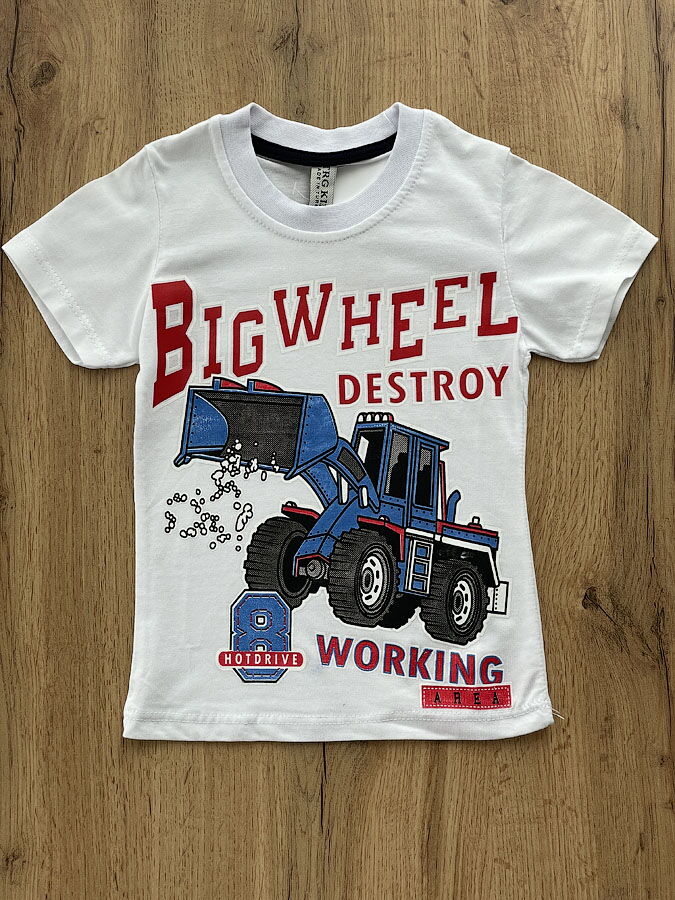 Футболка для мальчика Big Wheel белая 57424 - цена
