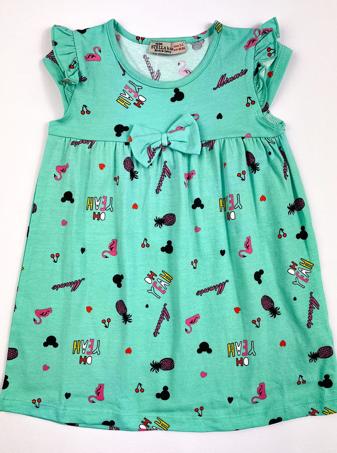 Платье для девочки Stella Kids Тропики бирюзовое 0217 - цена