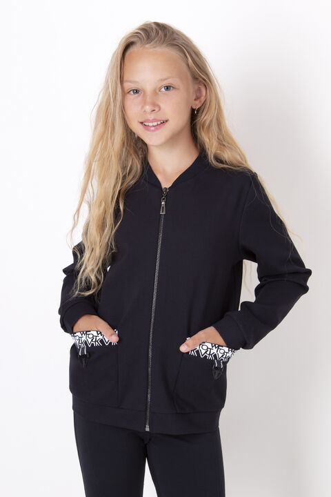 Бомбер для девочки Mevis синий 4794-01 - Украина