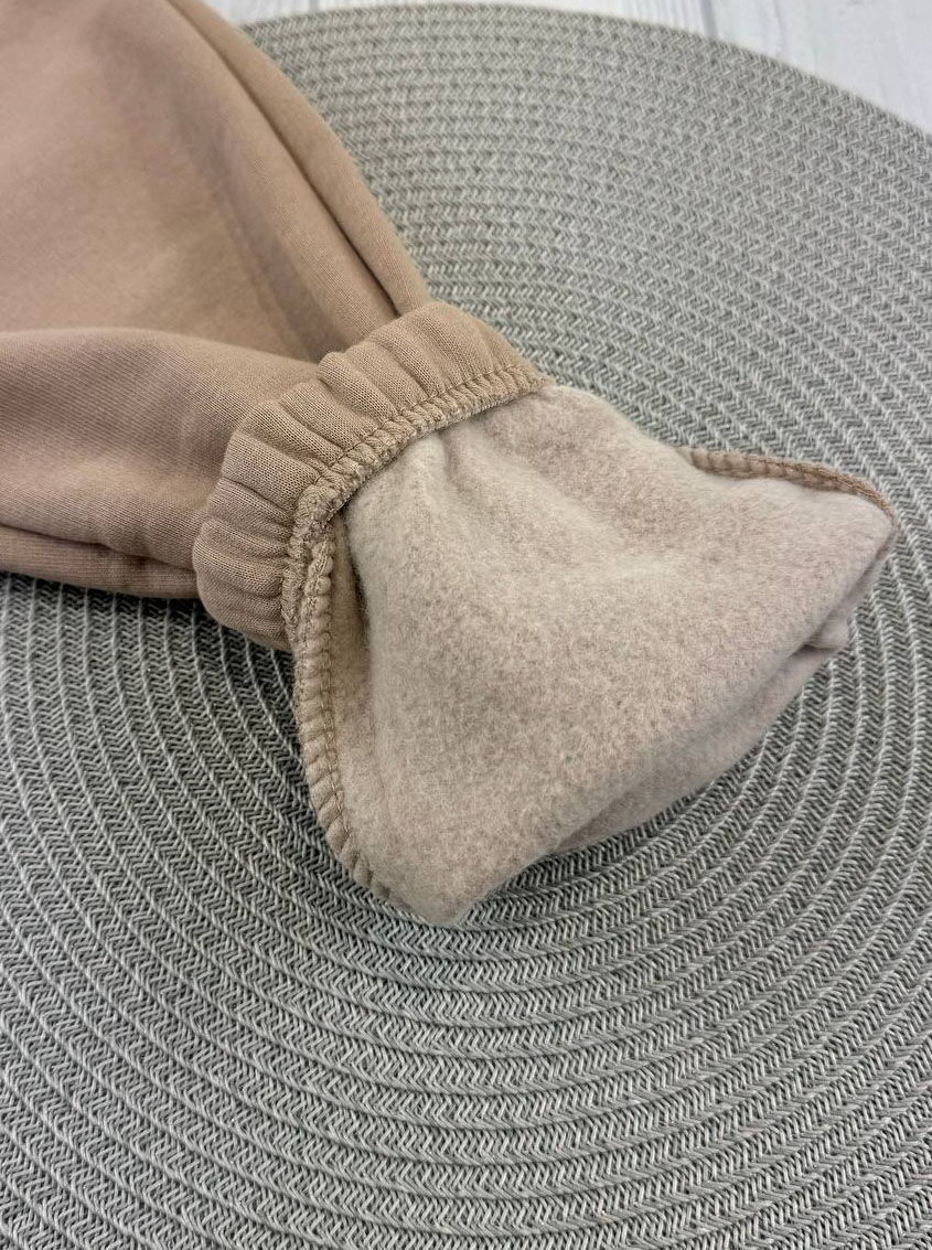 Утепленный спортивный костюм оверсайз BabyLife темный беж 2909-01 - размеры