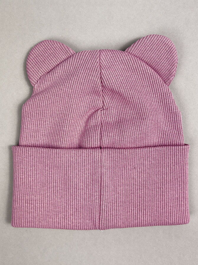Комплект шапка и хомут для девочки Semejka Бинни темно-лиловый 9323 - фотография