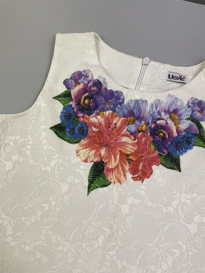 Платье для девочки Mevis Цветы молочное 1430-01 - Киев