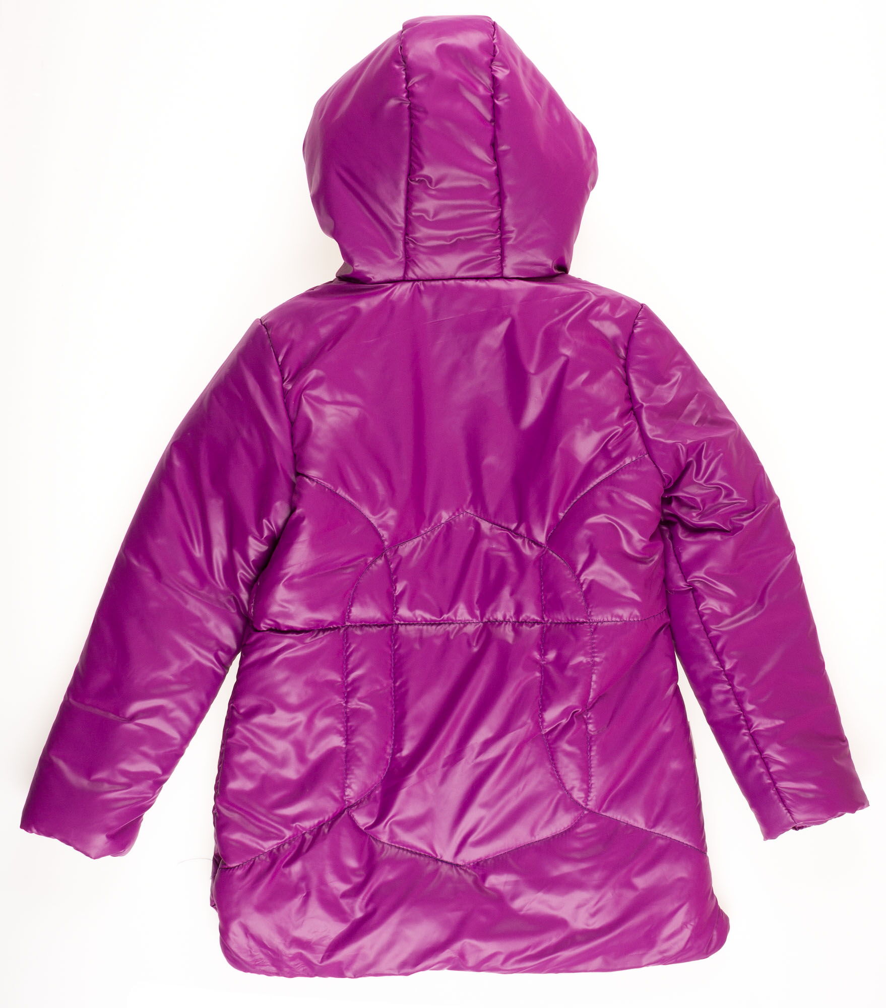 Куртка удлиненная для девочки ОДЯГАЙКО фиолетовая 22042 - фото