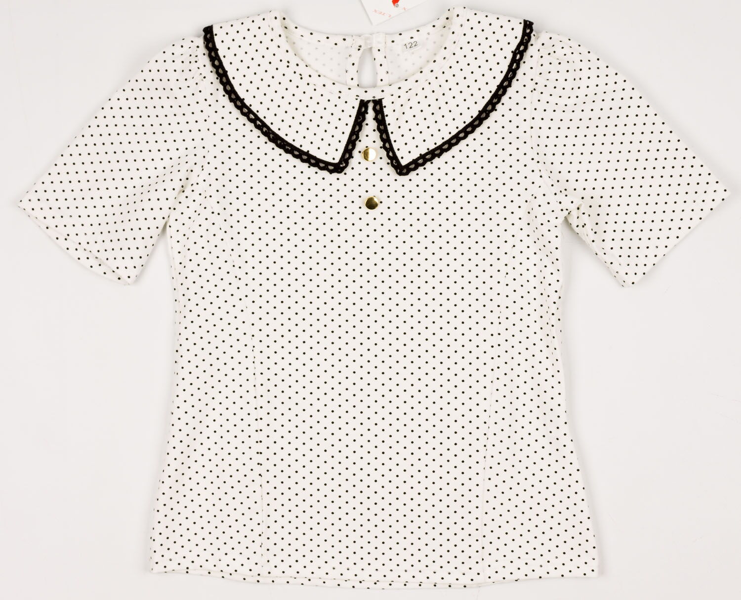Блузка трикотажная с коротким рукавом для девочки VVL кремовая 337/1 - цена