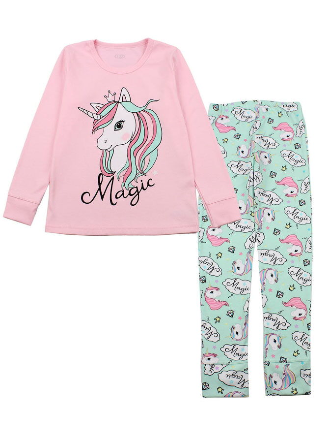 Пижама для девочки Фламинго Волшебный Единорог розовая 245-222/247-222 - цена