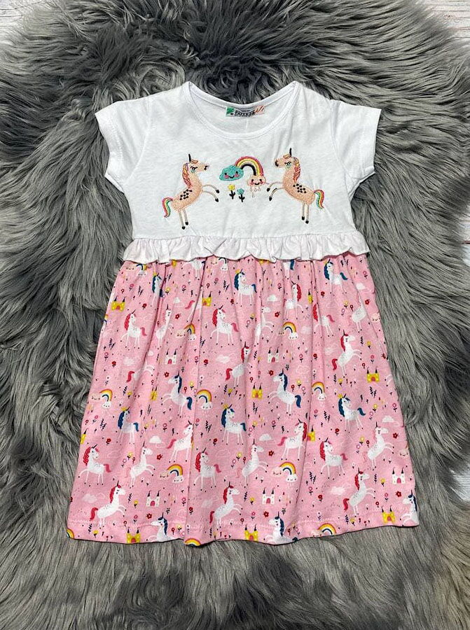 Платье для девочки PATY KIDS Единороги белое 51364 - фото