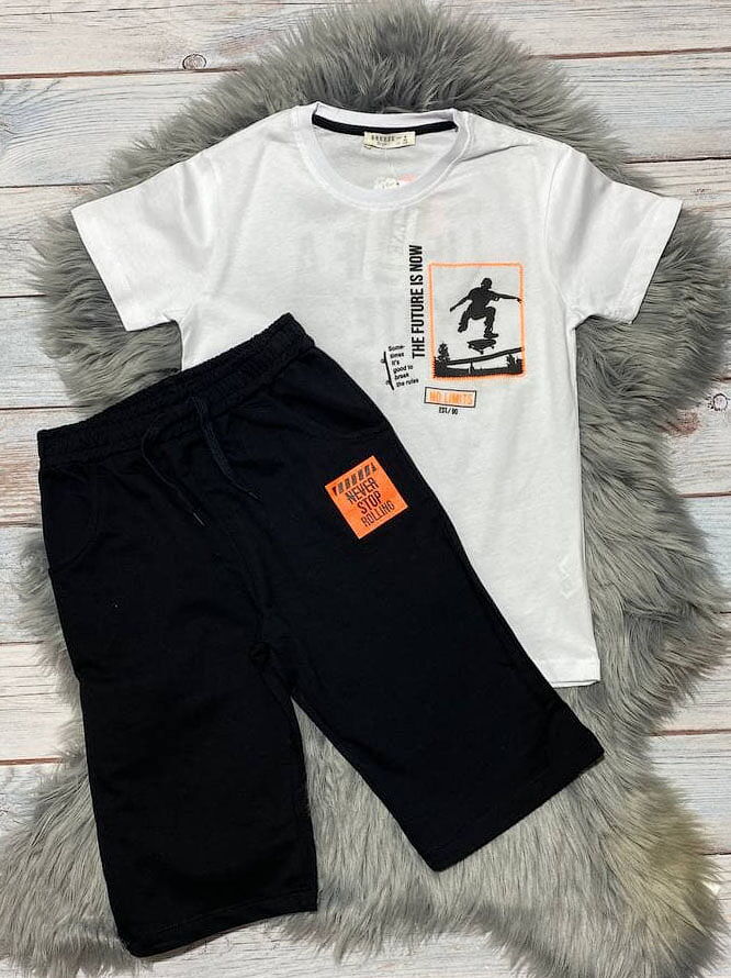 Комплект футболка и шорты для мальчика Breeze белый 13498 - цена