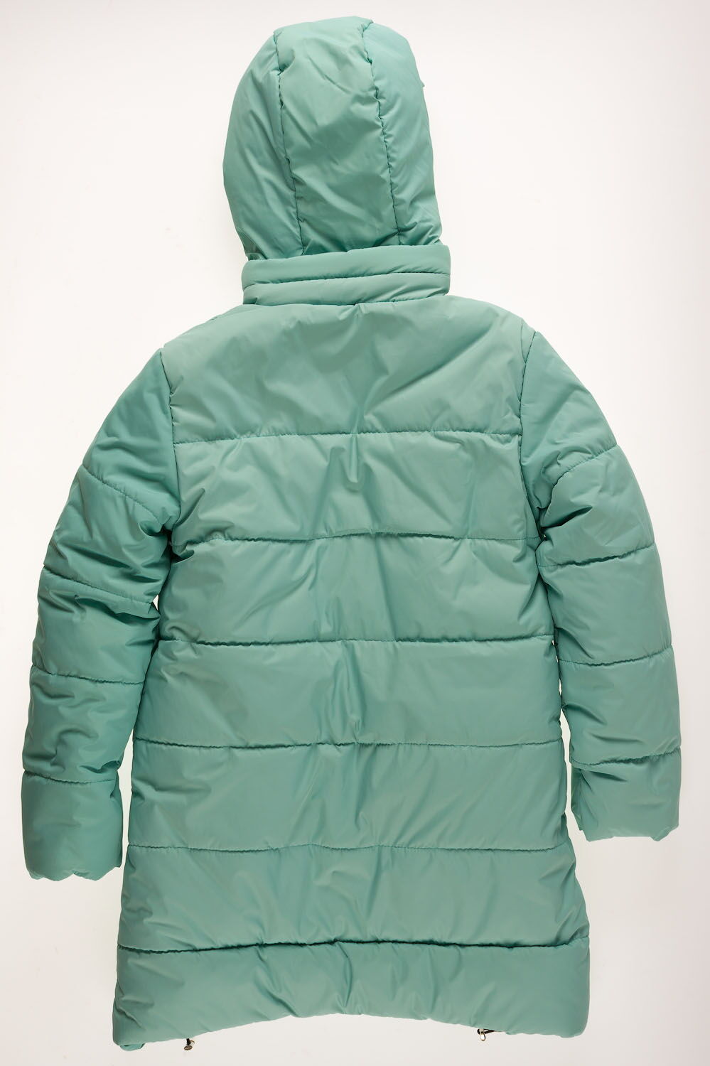 Куртка удлиненная зимняя для девочки Одягайко мята 20009О - фото