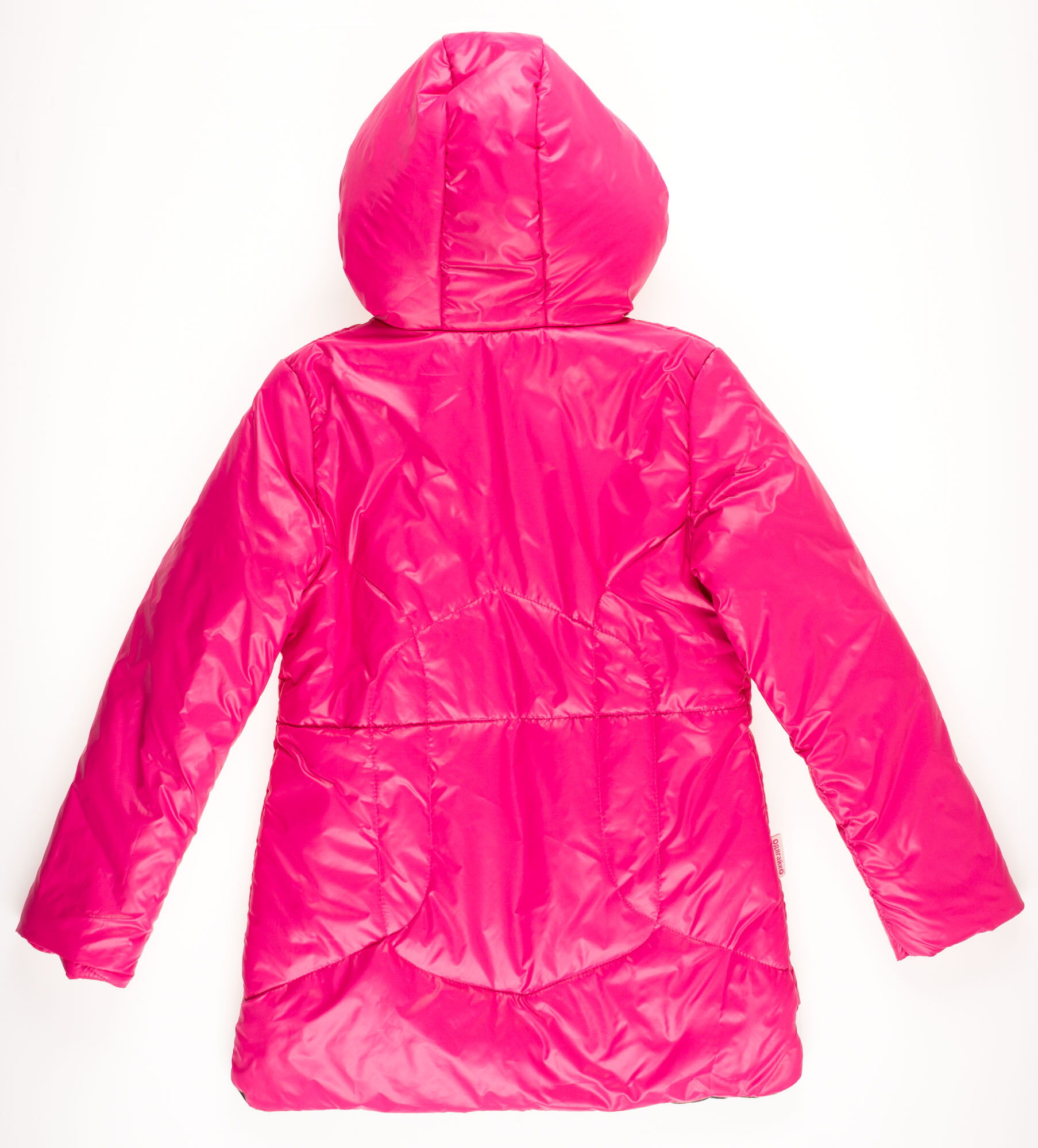 Куртка удлиненная для девочки ОДЯГАЙКО малиновая 22042 - размеры