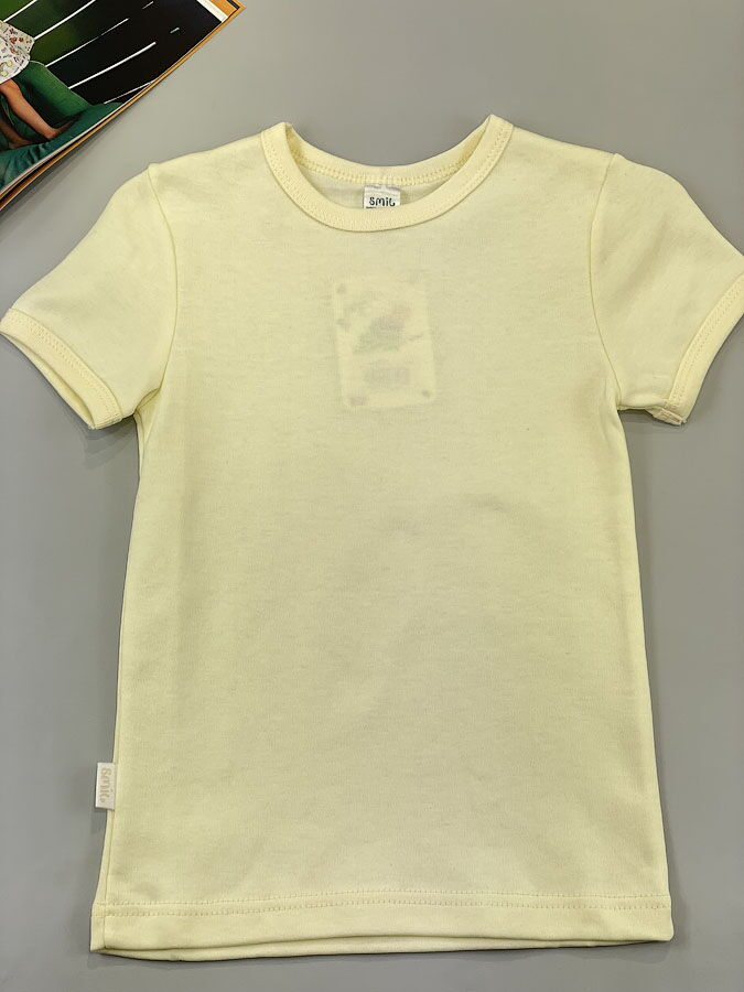 Однотонная футболка детская SMIL молочная 103508 - цена