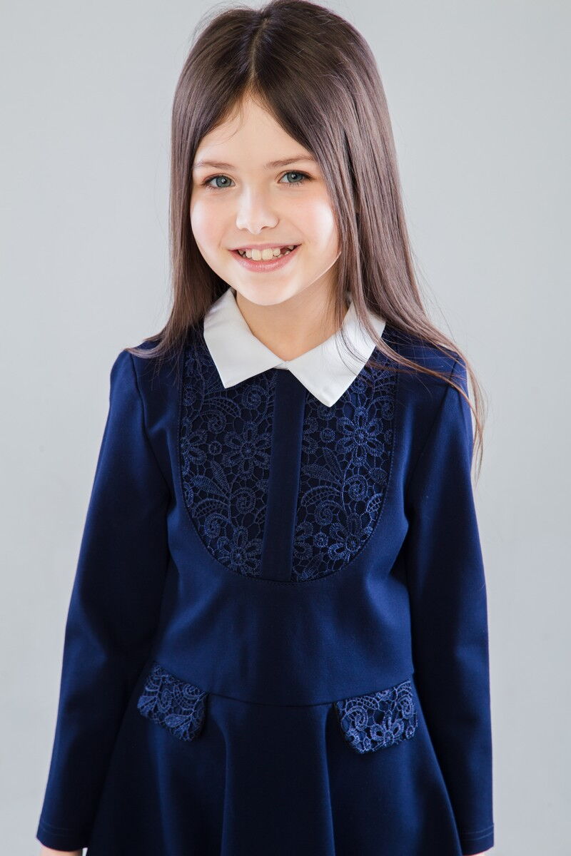 Платье школьное для девочки SUZIE Энрика синее 81803 - фото
