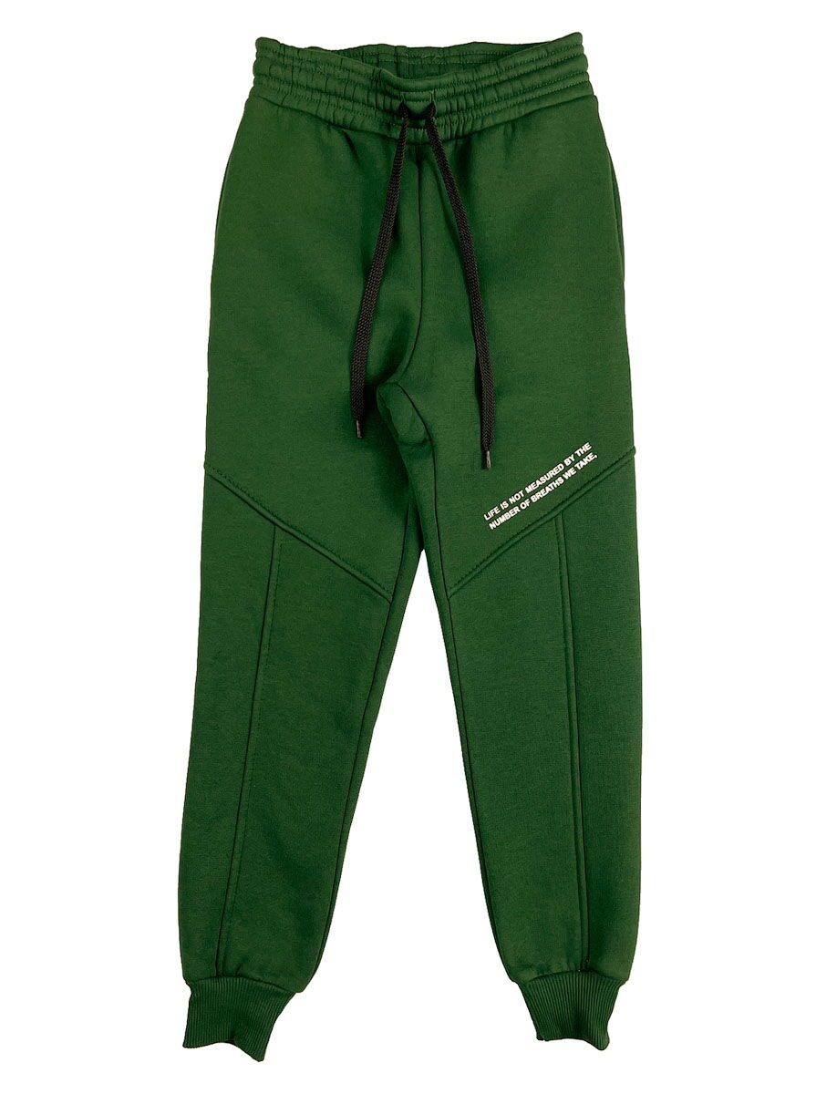 Утепленные спортивные штаны для мальчика JakPani изумрудные 1501 - цена