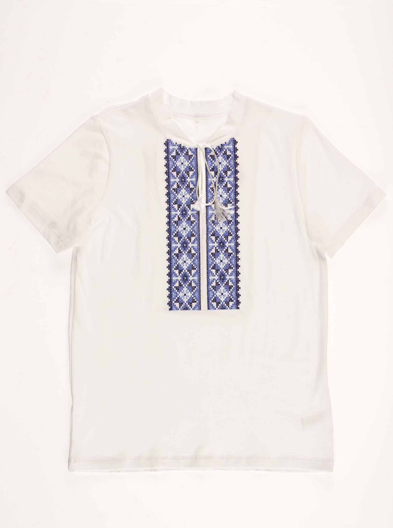 Вышиванка-футболка для мальчика Фабрика голубая 6020В - цена