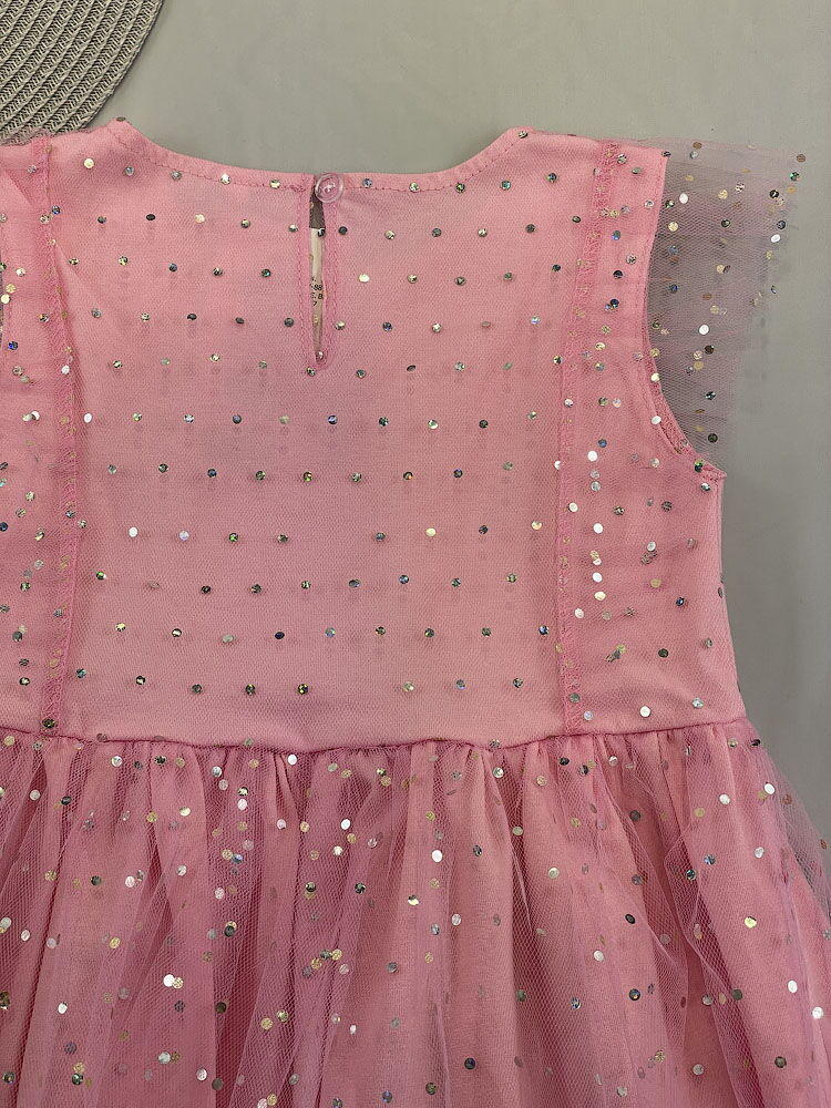 Нарядное платье для девочки Mevis Конфетти розовое 5048-03 - фотография