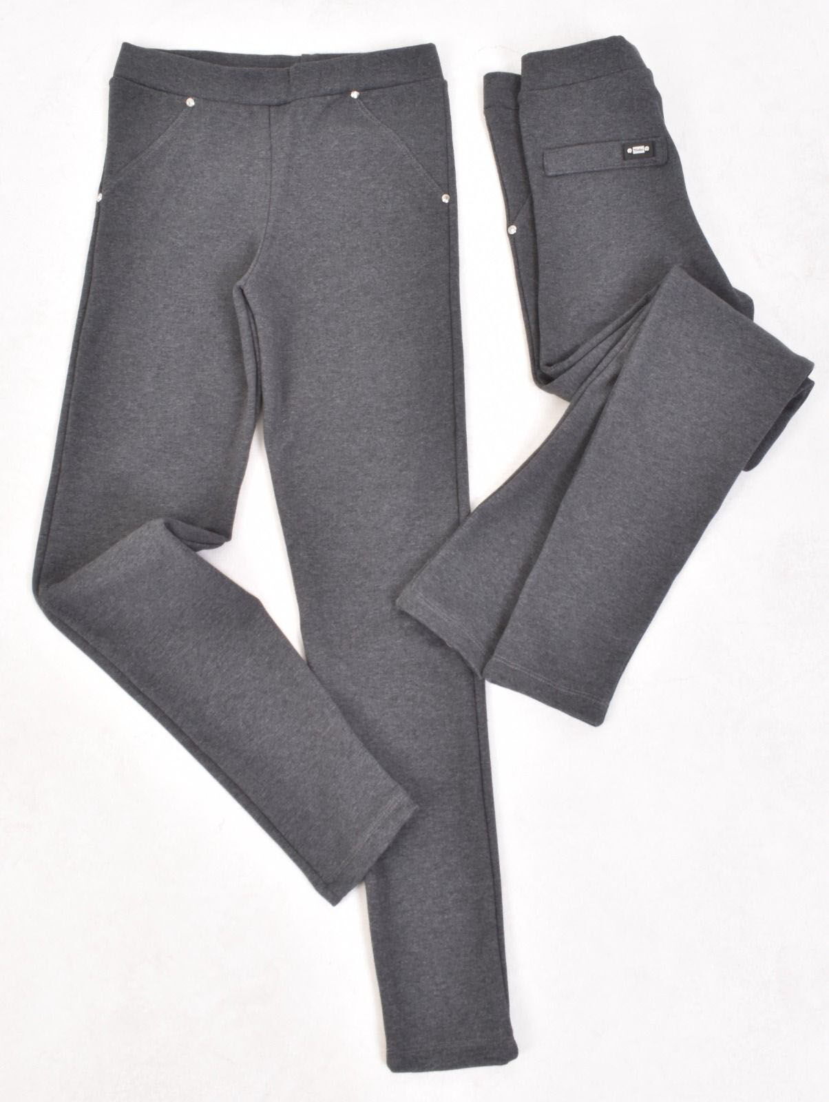 Лосины утепленные на меху серый графит 8011 - фото