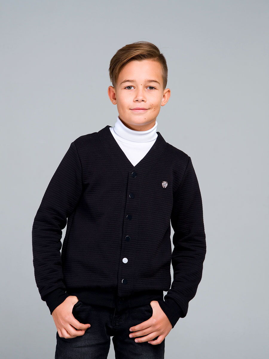 Пиджак трикотажный для мальчика SMIL черный 116457/116458 - цена