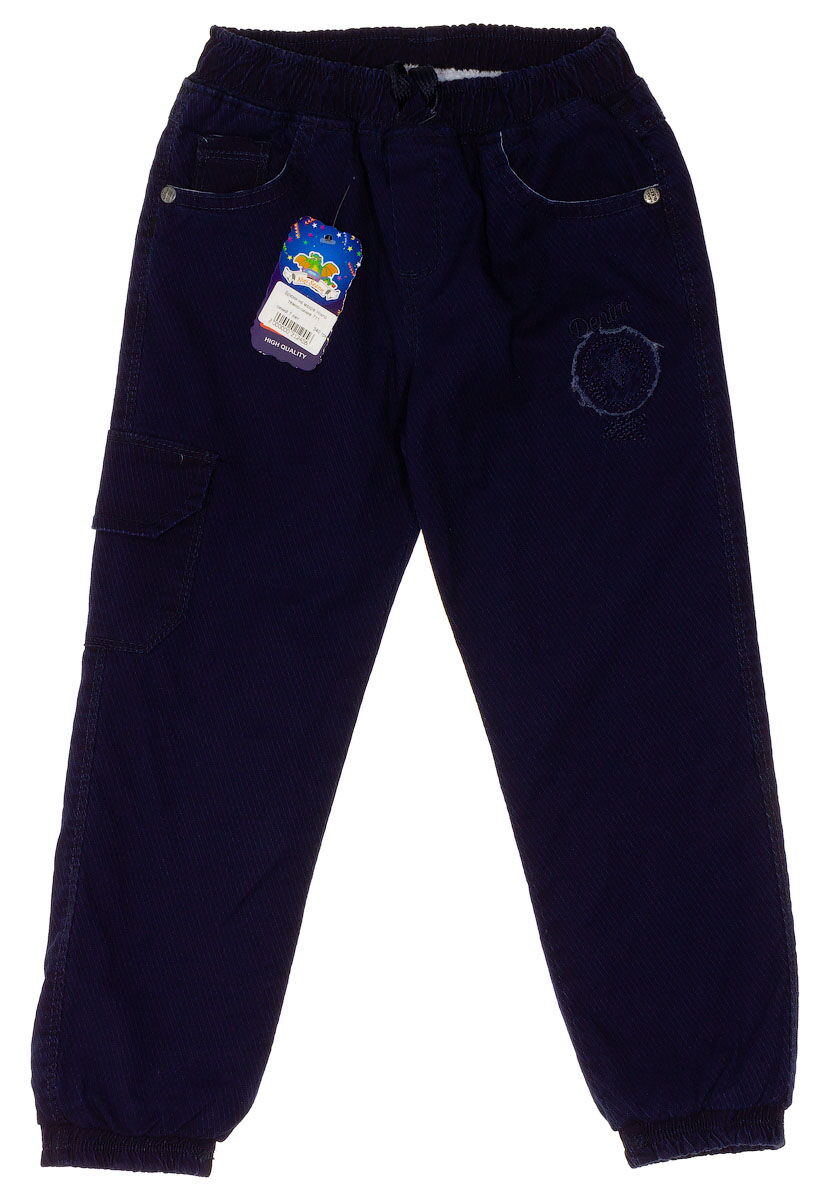 Утепленные брюки на махре для мальчика Hiwro темно-синие 711 - цена