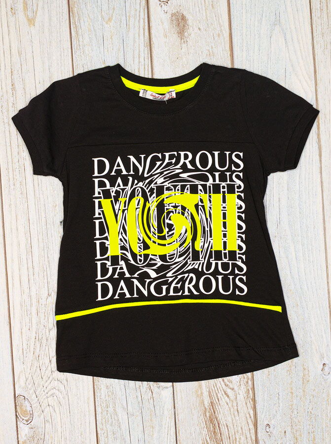 Футболка для мальчика Isobel Dangerous черная 12107 - фото