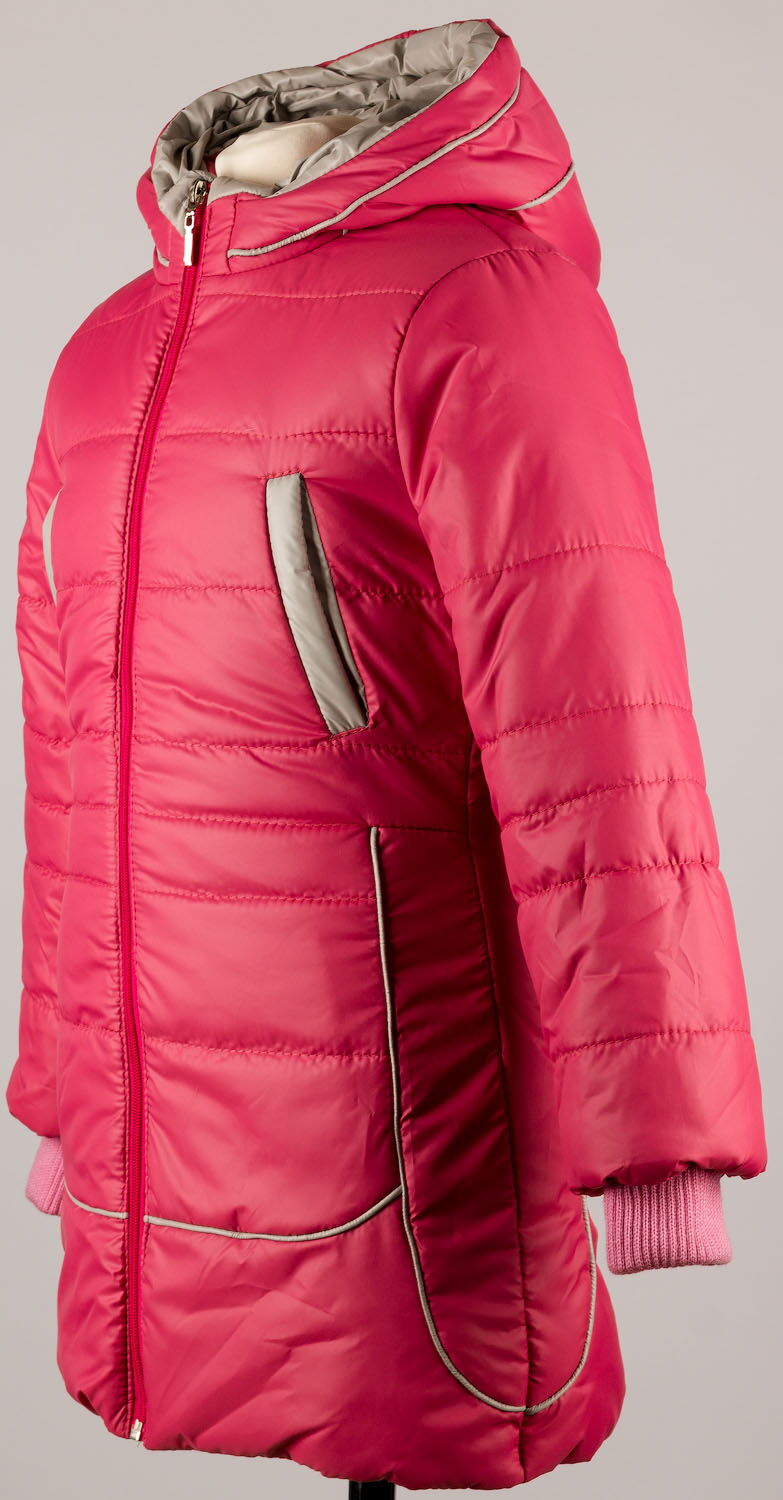 Куртка удлиненная для девочки Одягайко розовая 2513 - цена