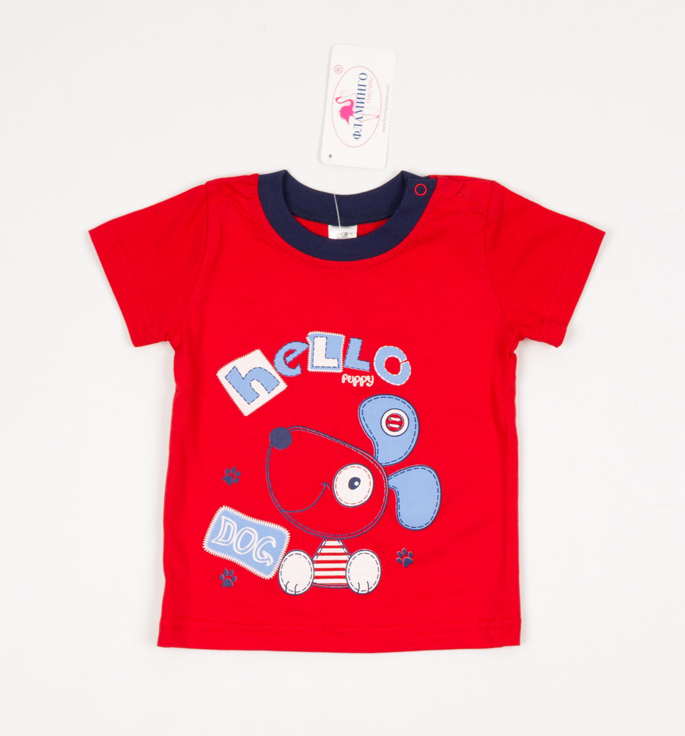 Комплект для мальчика (футболка+шорты) Фламинго красный 688-110 - фото