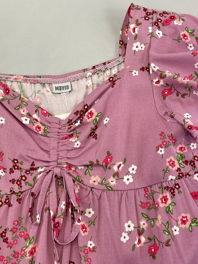 Платье для девочки Mevis Цветочки розовое 4544-03 - картинка