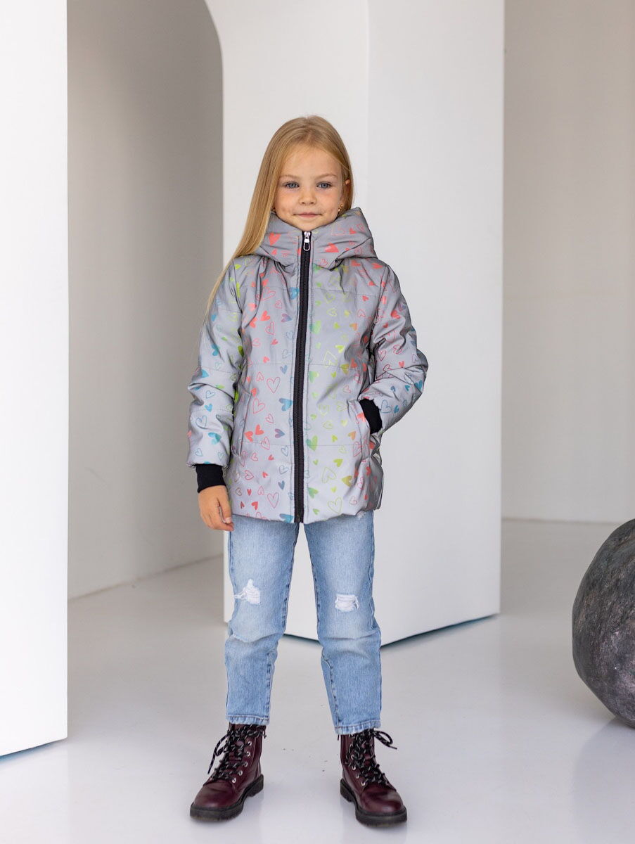 Светоотражающая куртка для девочки Tair kids Сердечки 107 - цена