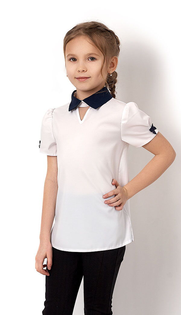 Школьная блузка для девочки Mevis молочная 2687-01 - цена