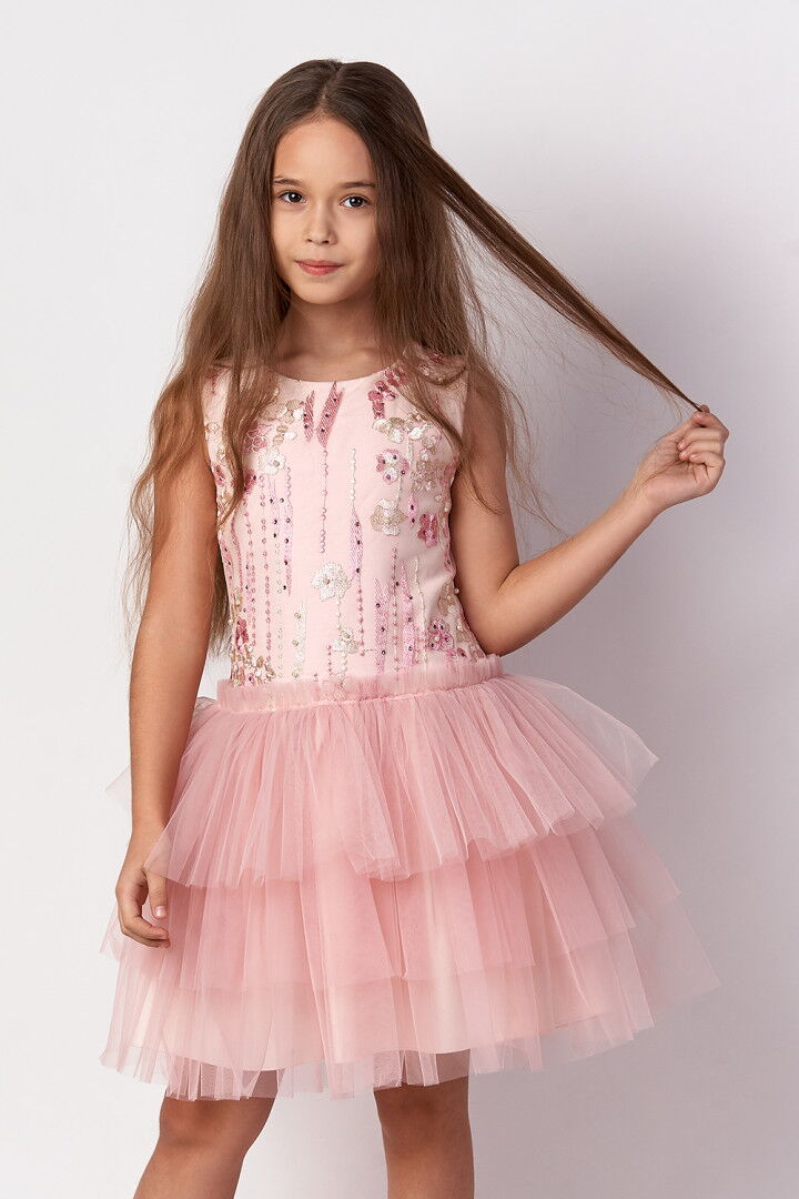 Нарядное платье для девочки Mevis розовое 3314-01 - цена