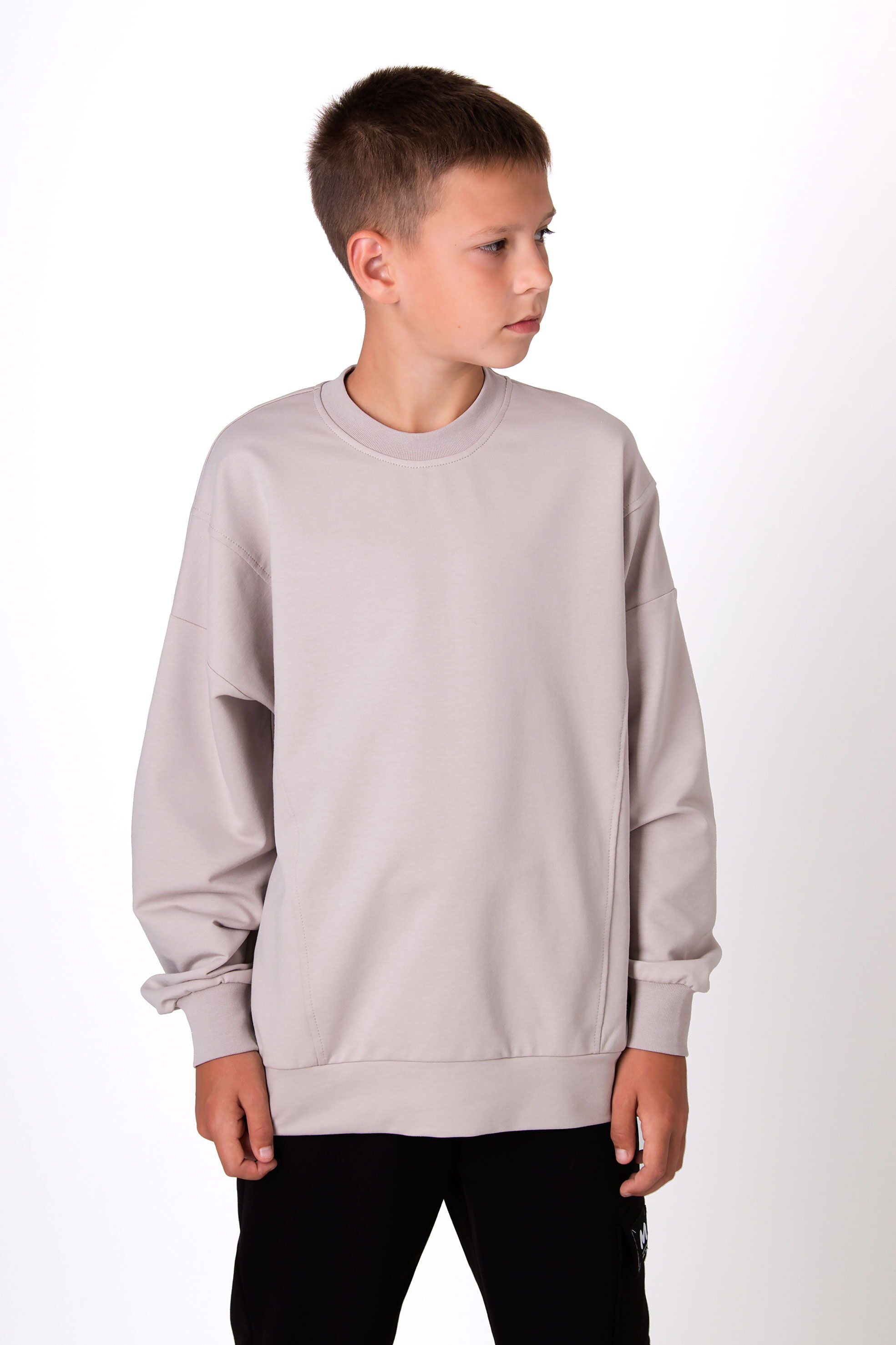 Базовый детский свитшот Mevis серый 5262-04 - цена