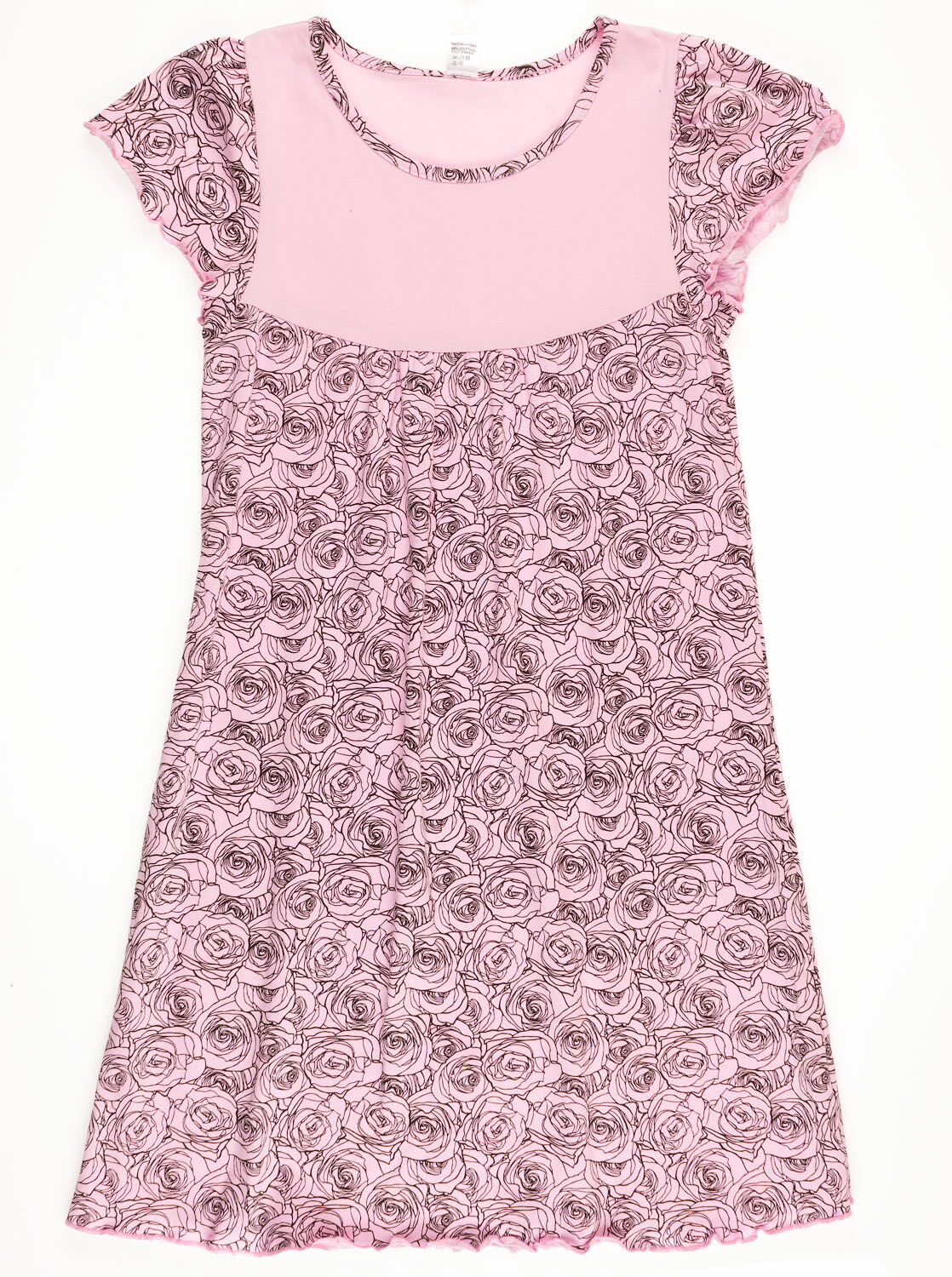 Сорочка ночная с коротким рукавом для девочки Valeri tex Розы розовая - цена