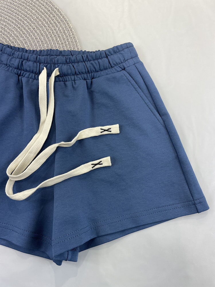 Трикотажные шорты для девочки Mevis синий индиго 5106-06 - картинка