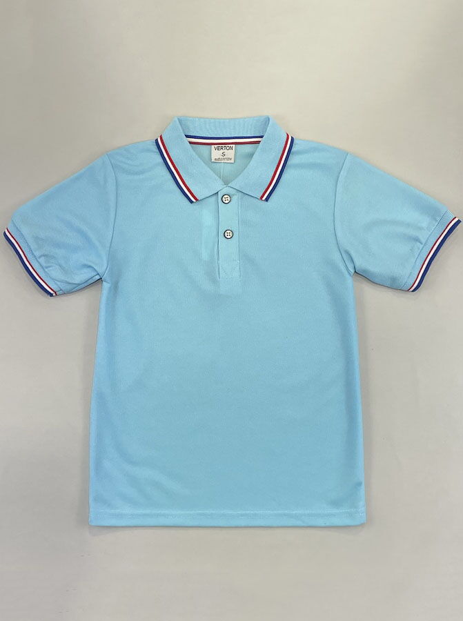 Футболка-поло для мальчика Verton голубая 137 - цена