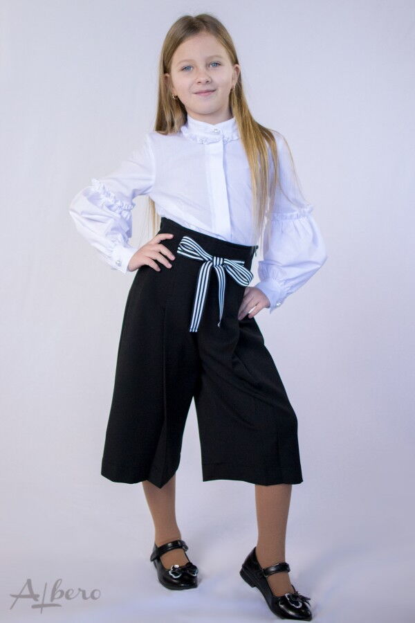 Школьные брюки-кюлоты для девочки Albero синие 4030 - размеры