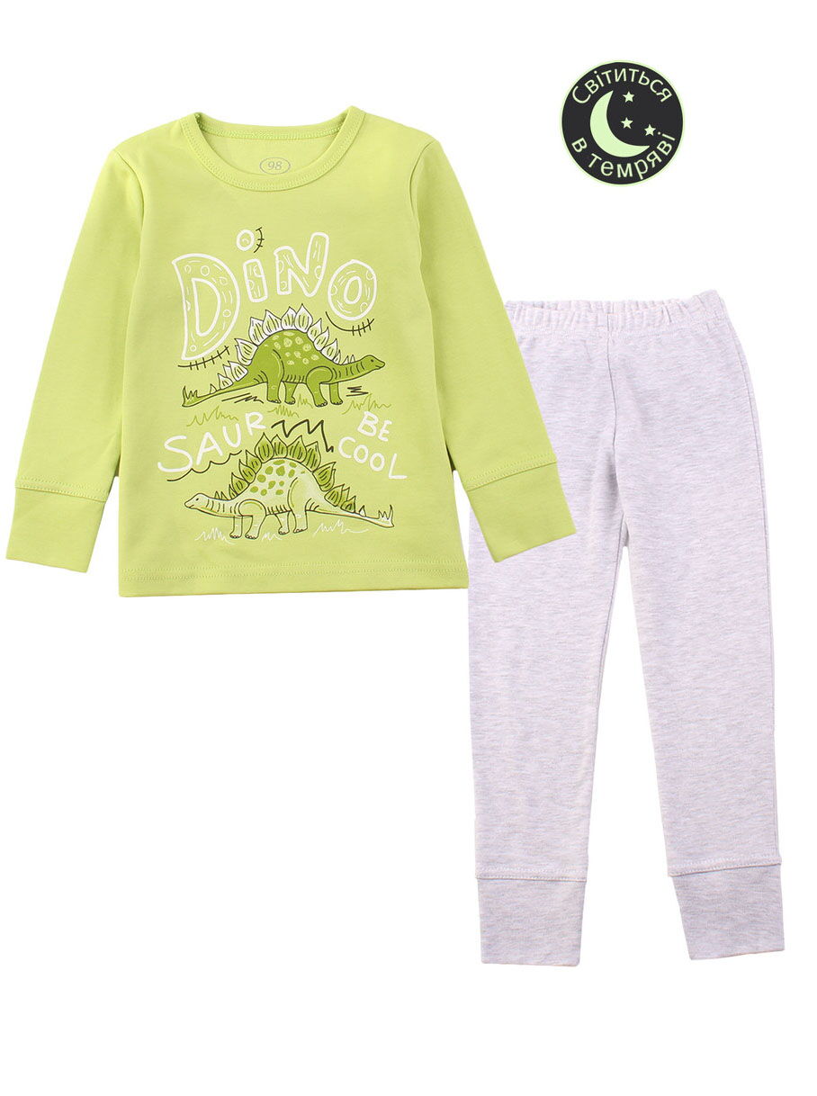 Пижама для мальчика Фламинго Динозавр салатовая 256-236 - цена